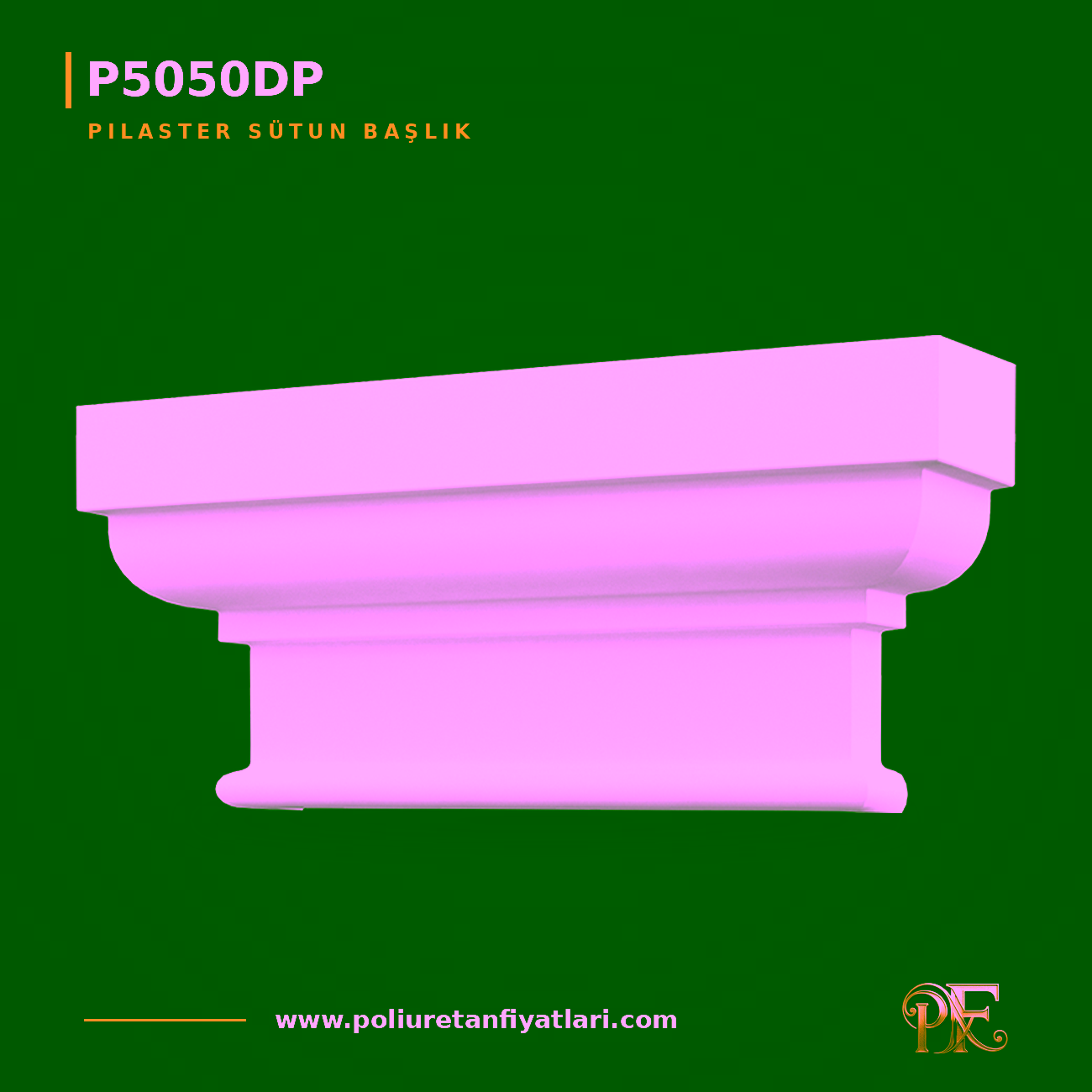 Poliüretan Pilaster Sütun Başlığı 15x69x32 cm Modeli