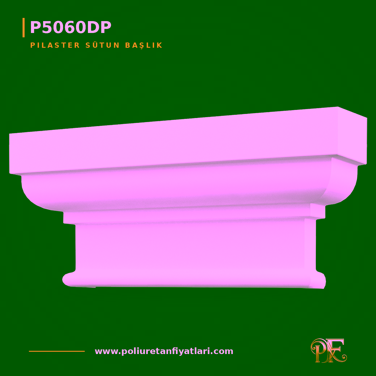 Poliüretan 84 cm Pilaster Sütun Başlığı Geniş Model