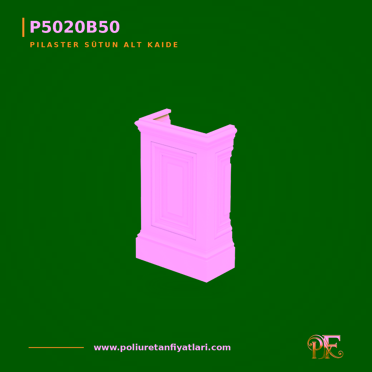 Poliüretan dekorasyon ürünü 11x22x36 cm Pilaster Kaide