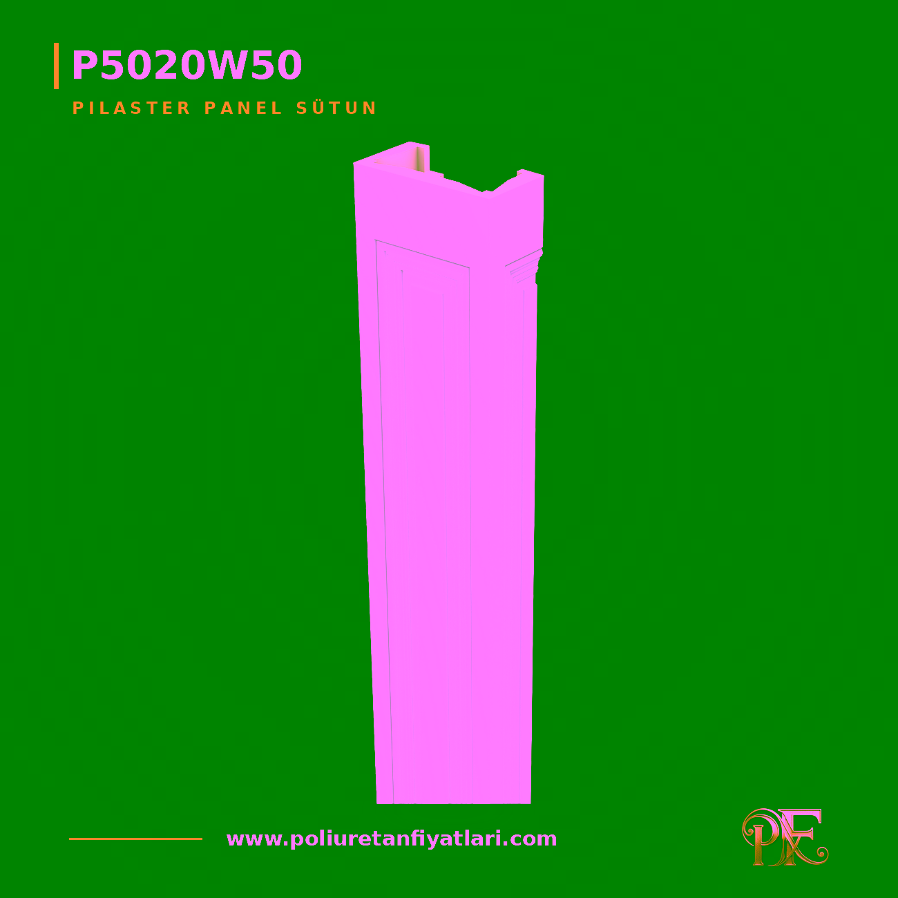 Poliüretan dekorasyon malzemesi. 10x20x240 cm Pilaster Sütun