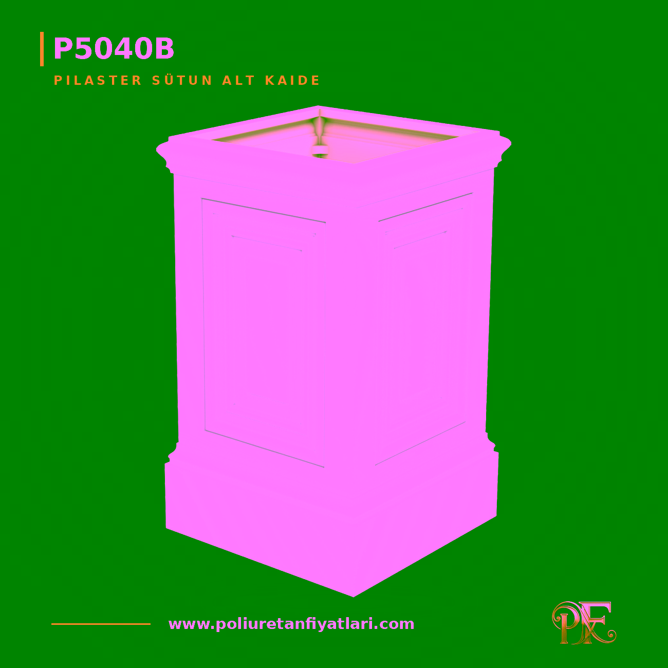 Poliüretan dekorasyon ürünü 45x45x75 cm Pilaster Alt Kaide
