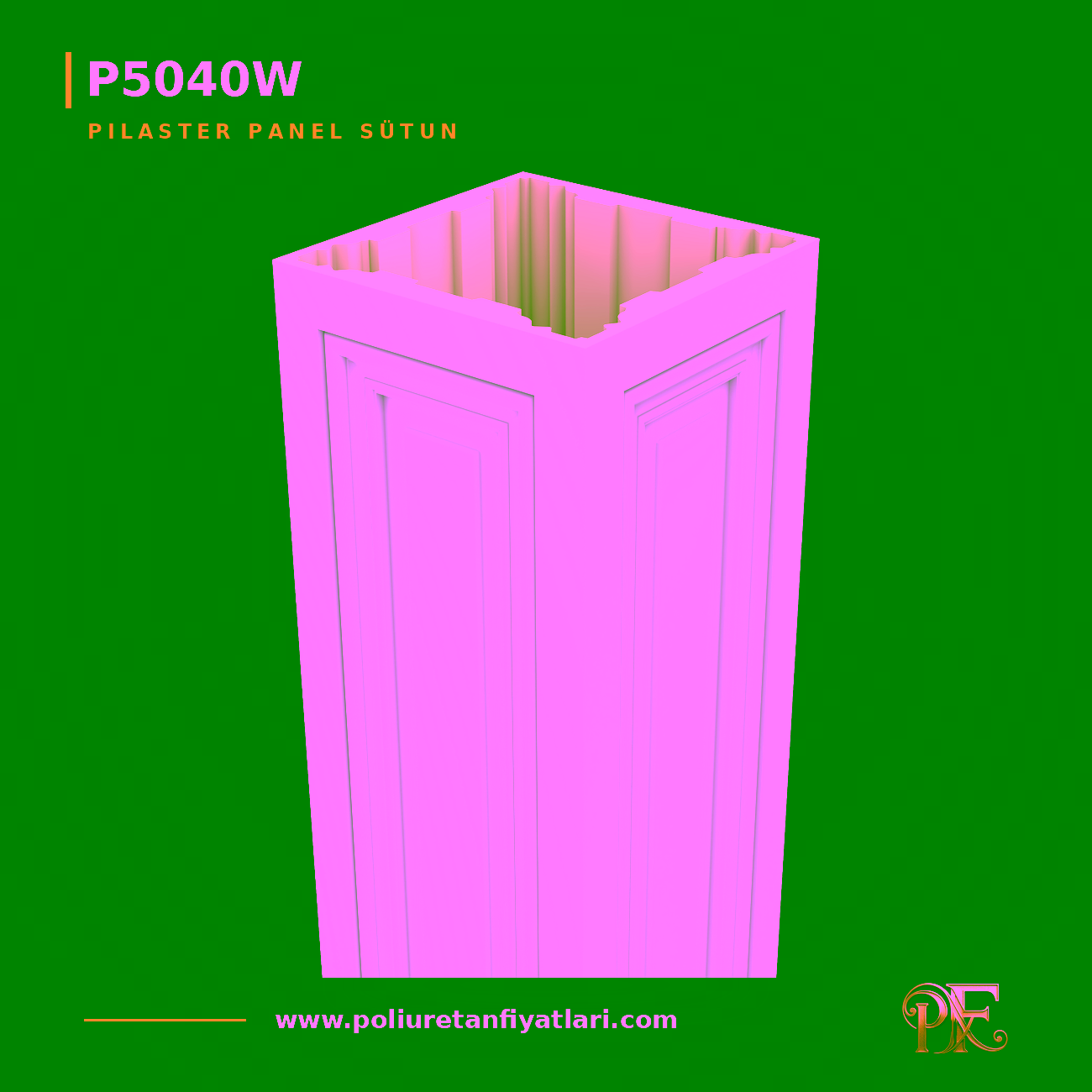Pilaster Sütun 40x40x240 cm Poliüretan dekorasyon ürünü
